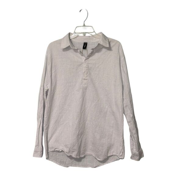 OUKU 100% linen shirt/tunic buttons adjustable sleeves XL - Picture 1 of 9